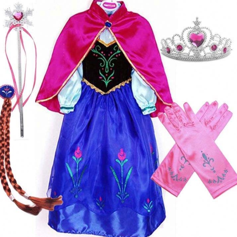 2022 Bestverkaufsartikel Anna Snow Queen Print Geburtstag Prinzessin Kleider Prinzessin Kleider Elsa Cosplay HCGD-004
