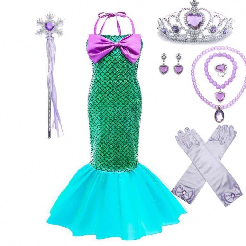 Amazon Hot Selling Fancy Party Prinzessin Ariel Cosplay Up Kids Mermaid Kostüm DGHC-028