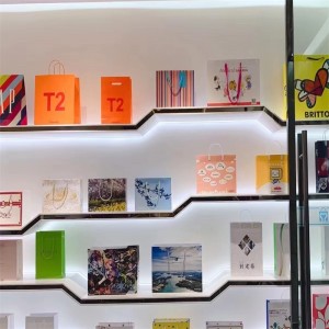 Maßgeschneiderte Verpackungstasche farbenfrohe Tasche Geschenktasche Einkaufstasche Handtasche Verpackungstasche exklusive Logo 5-Farben Druckpapier Tasche Krafttasche