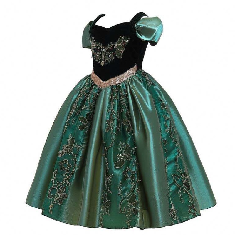 022 Bestverkaufskleid Baby Kinder kleine Mädchen Halloween Prinzessin Anna Elsa Kleid Kostüm mit Cape HCGD-032