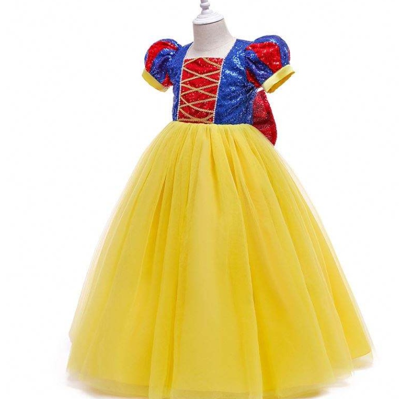Mädchen Geburtstagsfeier Laternenhülle Schneeweiß-Prinzessin Kleid für Kinder Mädchen Schneewittchen Kleid HCSW-008