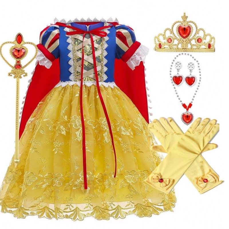 2022 New Sofia Aurora Schneewittchen Elsa Rapunzel Kostümkleid Halloween Cosplay Girl Prinzessin Kleid HCSW-009