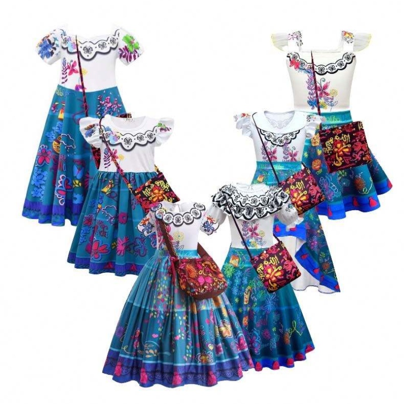 Mädchen Prinzessin Dress Up Halloween Fancy Party-Kleider 2-12 Jahre Encanto Kostüm Set HCIS-001
