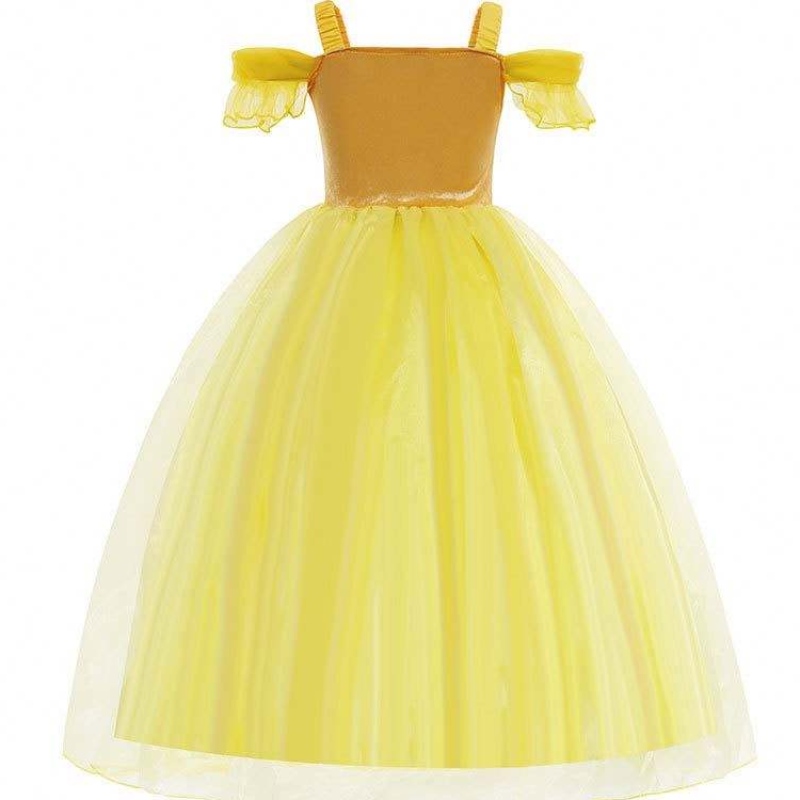 Halloween Geburtstagsfeier Cosplay-Kostüm für Kinder Prinzessin Belle Ballsaal Kleid HCBL-006