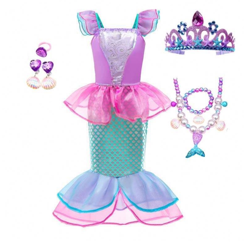 Halloween Geburtstagsfeier Weihnachtskostüme mit Accessoires Little Girls Meerjungfrau Carnival Kostümversorgung HCMM-005