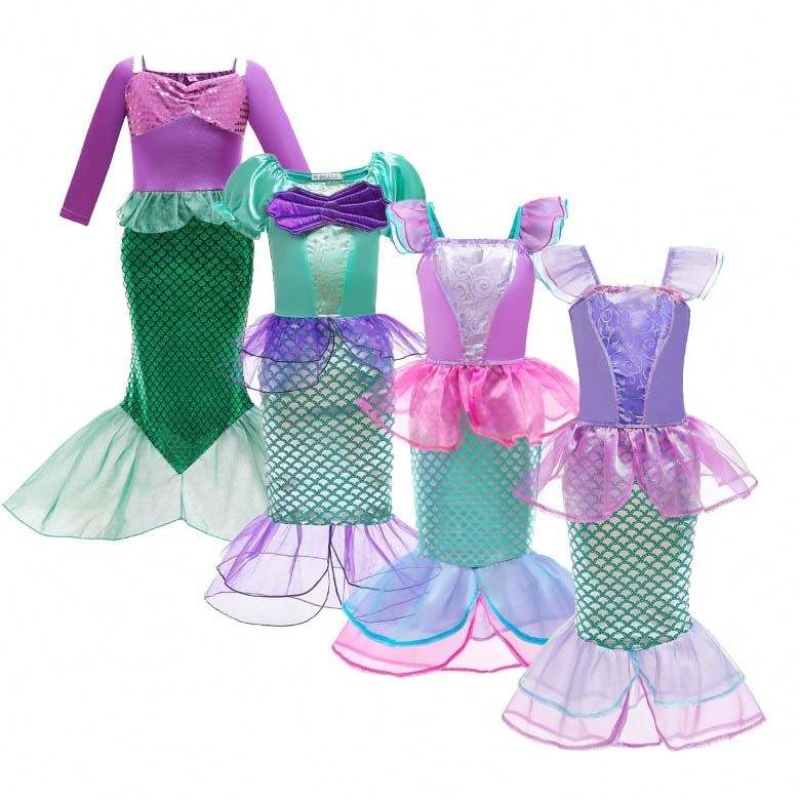 Halloween Geburtstagsfeier Weihnachtskostüme mit Accessoires Little Girls Meerjungfrau Carnival Kostümversorgung HCMM-005