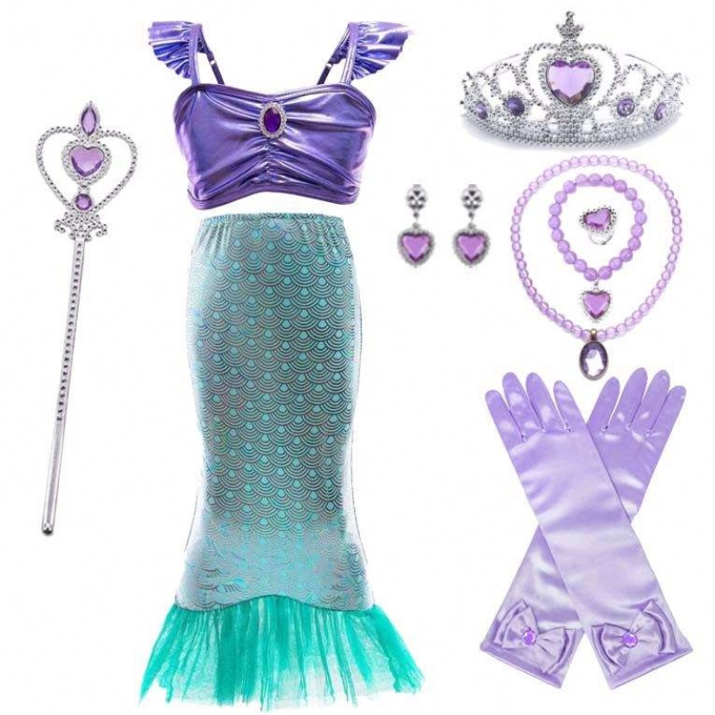 2022 Großhandelspreis Prinzessin Dress up Little Girls Meerjungfrau Langes Schwanzkleid Girls HCMM-007