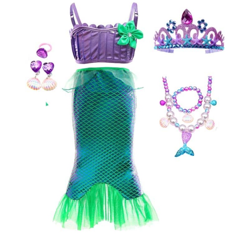 2022 Großhandelspreis Prinzessin Dress up Little Girls Meerjungfrau Langes Schwanzkleid Girls HCMM-007