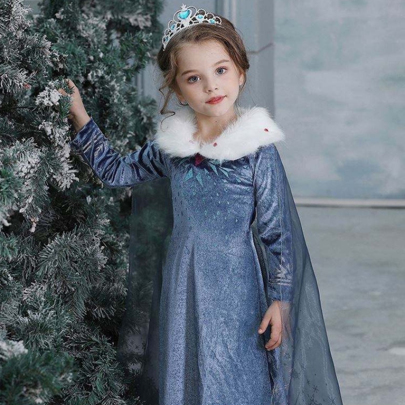 2020 Großhandelsparty Elsa Anna Prinzessin Mädchen Kinder Wintermantel Kostüm mit Mantel