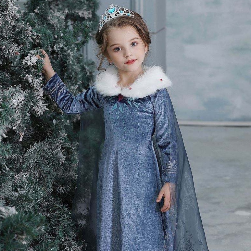 2020 Großhandelsparty Elsa Anna Prinzessin Mädchen Kinder Wintermantel Kostüm mit Mantel