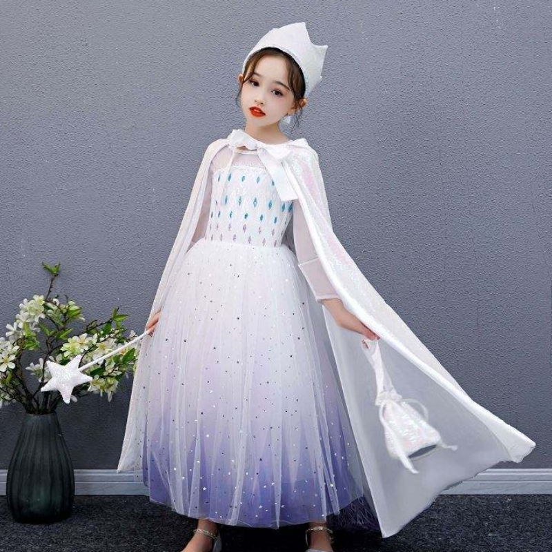 Baige Girl Paillierte Cape Snow Queen Elsa Anna Kostüm Halloween Weihnachtsfeier für Mädchen BX211