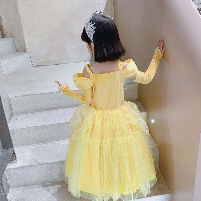 Schönheit und die Beast Belle Prinzessin Kleid Kids Girl Party Cosplay Kostüm