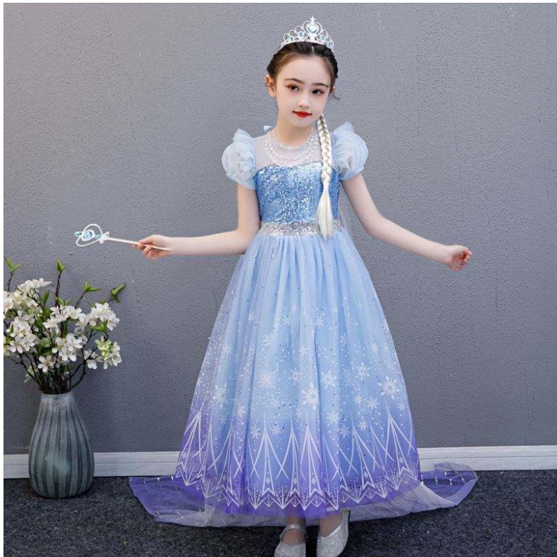 Baige Hochqualität Elsa 2 Prinzessin Kids Party Cartoon Cosplay Kostüm Baby Girl Kleid