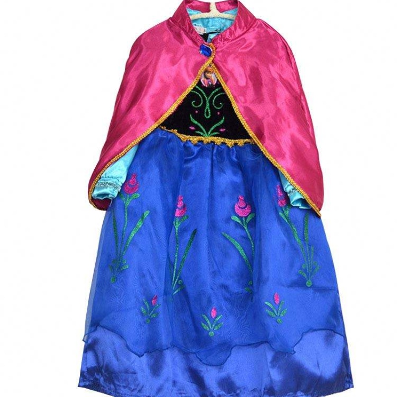 Großhandel Kinderkleidung Kleidung Kinder Elsa Mädchen Kleid Langarm mit Cape BXDCPF