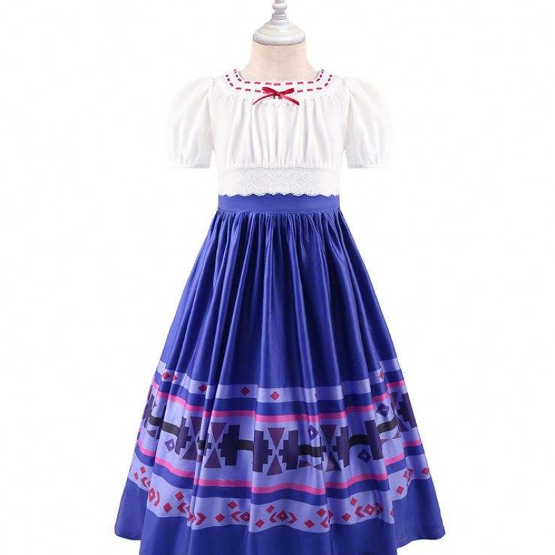 Baigeneueste enge Taillenmädchen dreht Langrock Kinderbekleidung Party Encanto Kleid für Kinder