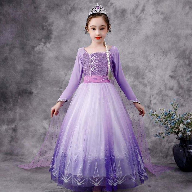 Baige New Elsa Kostüm 2 Mädchen Prinzessin Kleider Schnee Königin Geburtstag Fancy Party Cosplay Langarm Outfit