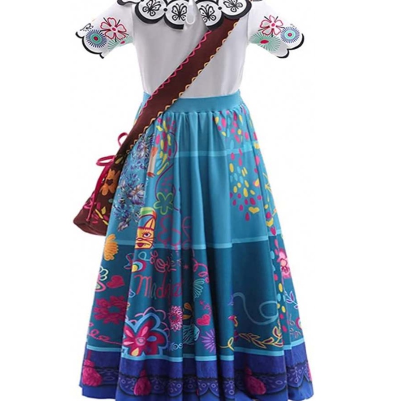 Ncanto Mirabel Kostümkleid für Mädchen Cosplay Isabela Madrigal Prinzessin Halloween Kleid mit Brille