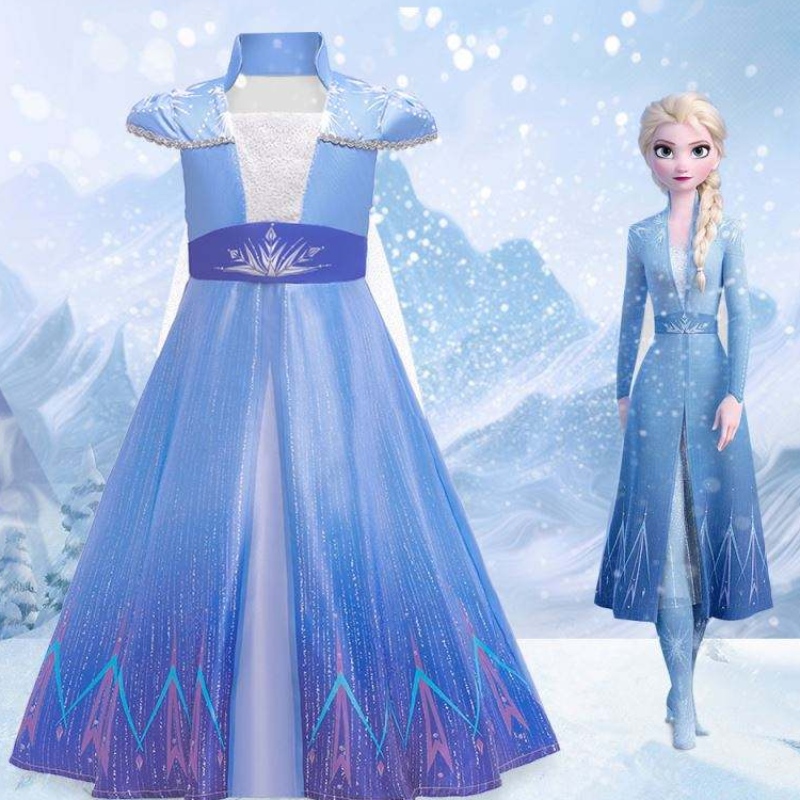 Neue Prinzessin Elsa Anne Cosplay Kleider Girls TV Movie Kostüme Halloween Party Kleidung BX1709