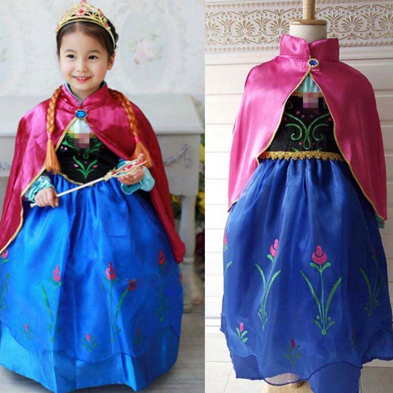 Mädchen Elsa Anna Kleider Cartoon Cosplay Schnee Königin Prinzessin Kleider Elsa Kleinkind Kinder Kleidung Kleider für Mädchen