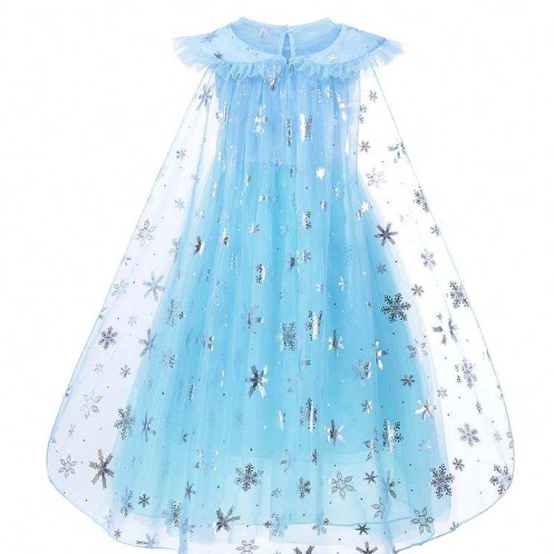 Mädchen Elsa Cosplay Kleider Kleid mit Ausdruckskostüm Mädchen Schnee Halloween Geburtstagsfeier Kinder Prinzessin Kleidung Umhang
