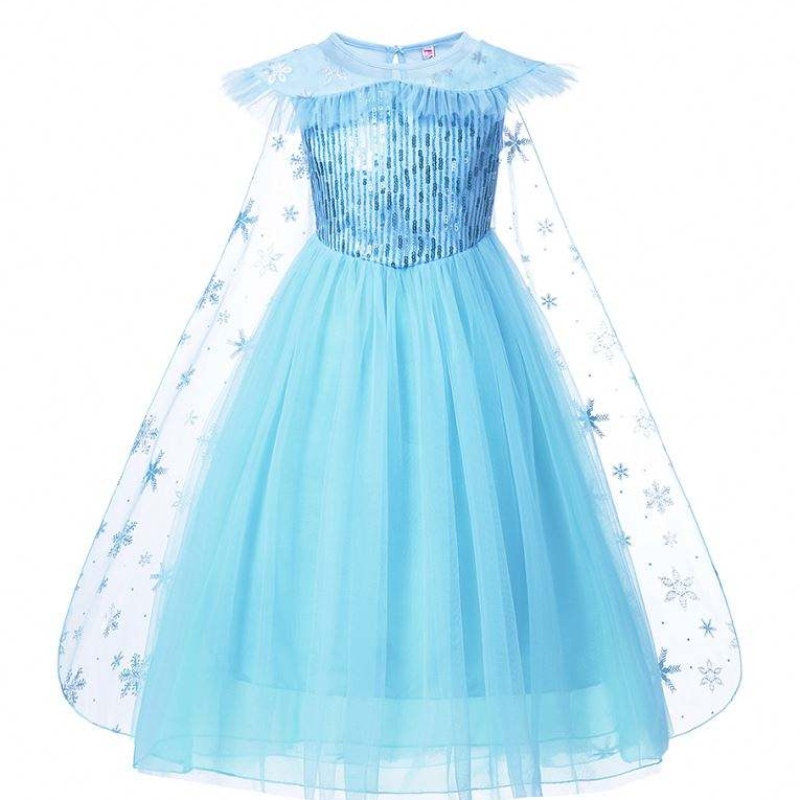Mädchen Elsa Cosplay Kleider Kleid mit Ausdruckskostüm Mädchen Schnee Halloween Geburtstagsfeier Kinder Prinzessin Kleidung Umhang
