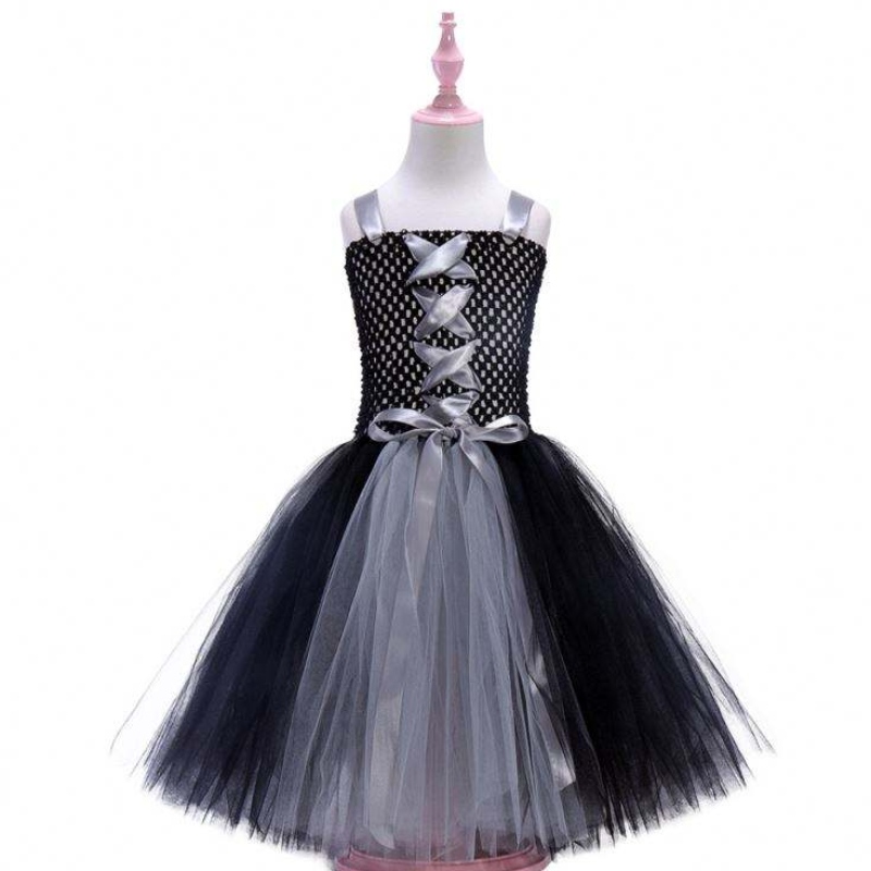 Kinderkleidung Halloween Schlafzauber Hexenkleid Mädchen Mesh Tutu Rock Cosplay Kostüm