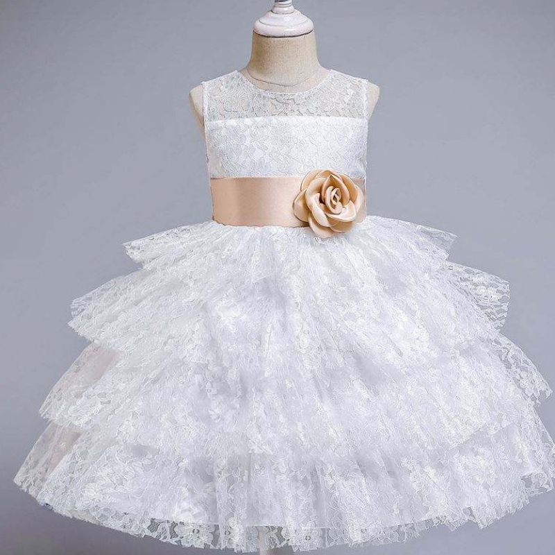 Baige Sommer Mode Tulled Kleid Blume Mädchen Hochzeitskleid 12 Jahre alte Mädchen Kinder rosa Abendkleider für Party