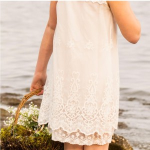 Sommer Stickerei Girl Lace Kleid Alter 2-12 Prinzessin Kleider Brautjungfer Party Blumenmädchen Kleid