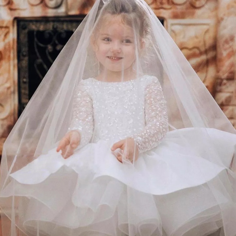 Pailletten Ballkleider Prinzessin Party Blumen Mädchen Hochzeits Geburtstagskleid