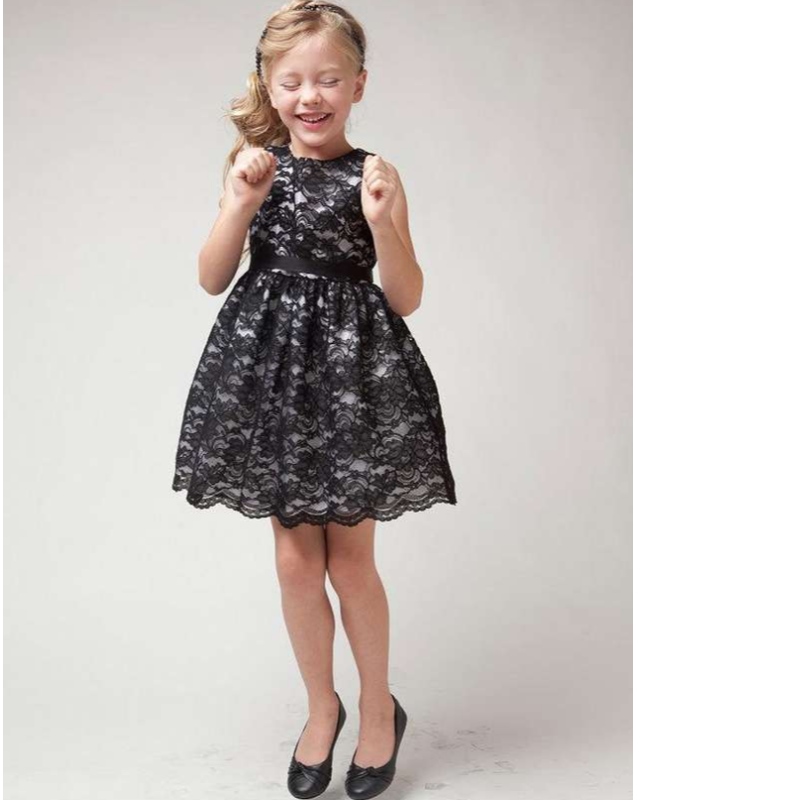 Sommer Lace Girls Kleider eine Linie Kleinkind Kids Brautjungfer Hochzeitswettbefestigung First Communion Vestidos Kleid