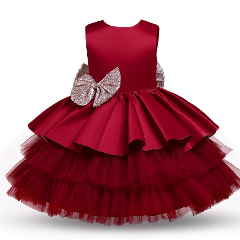 Kleinkind Baby Girl Ball Kleid Hochzeitskleid Big Boy Taufe Kleid zum ersten Jahr Geburtstag Party Abend Braut Baby Tutu Fluffy Kleider