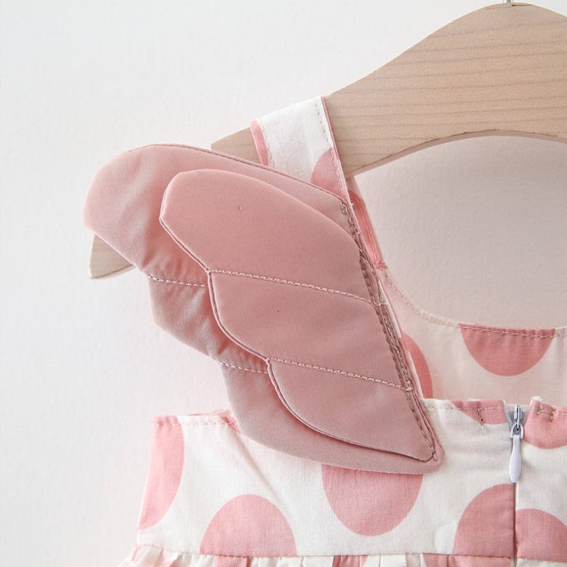 Großhandel 2 PCS Baby Girl Kleid Sets Neugeborene ärmelloses Geburtstagskleidung Prinzessin Party Druckblumungskleider mit Hut