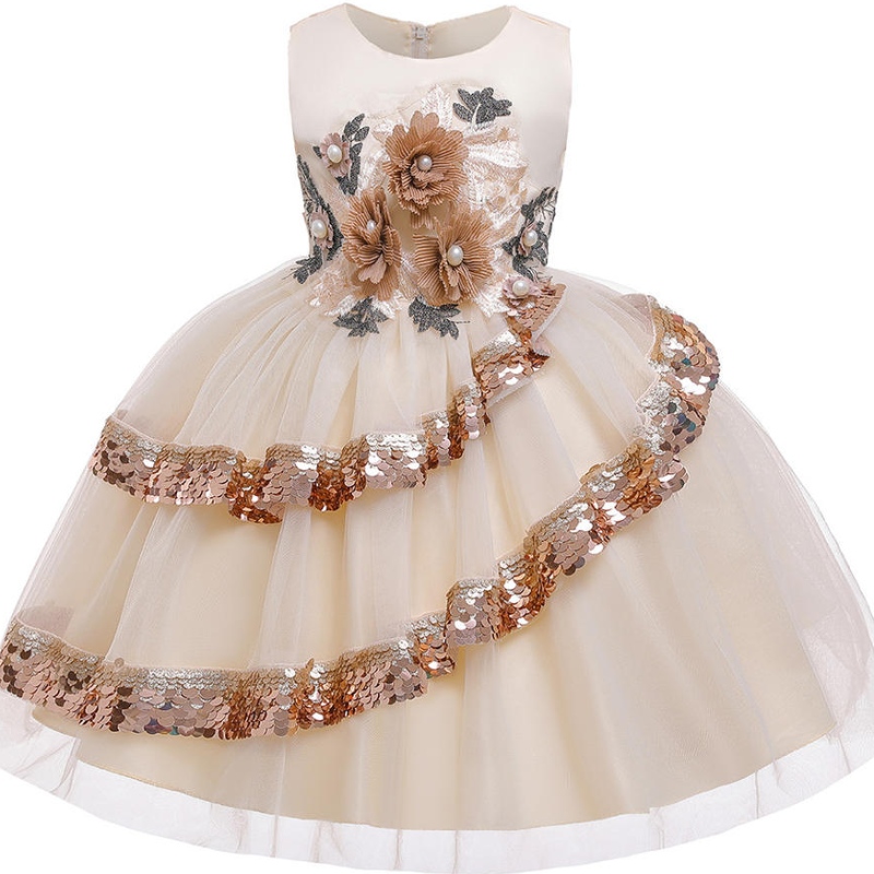 2022 Sommer Baby Kleid elegante Mädchen Kinderkleider Kinder Kleidung Blume Prinzessin Hochzeit Abend Party Kleid
