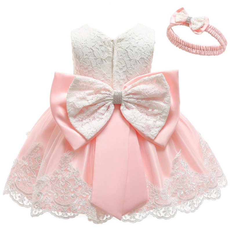 Baby Girl Ball Kleid Hochzeitskleid Spitze Taufkleid für Mädchen 1. Jahr Geburtstagsfeier Abend Braut Baby Karneval flauschiger Tuch