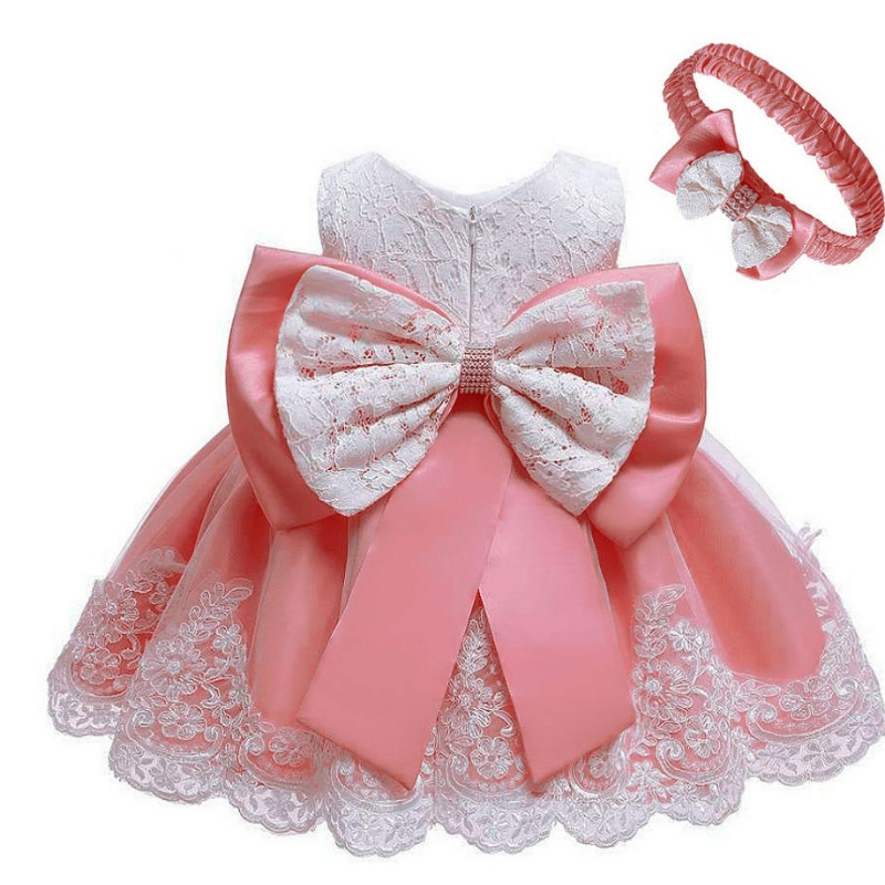 Baby Girl Ball Kleid Hochzeitskleid Spitze Taufkleid für Mädchen 1. Jahr Geburtstagsfeier Abend Braut Baby Karneval flauschiger Tuch
