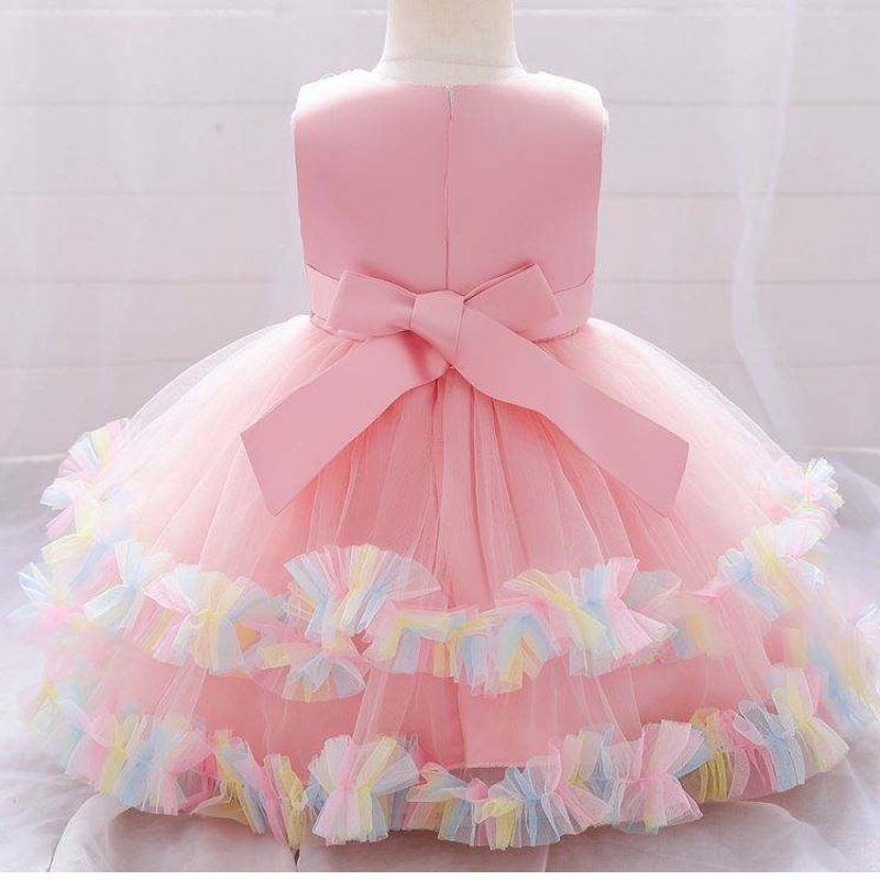 Baige Kinder Einhorn Party Prinzessin Dress Up Flower Gilr Kleider Kinder Mädchen Hochzeitsfeier Kleid