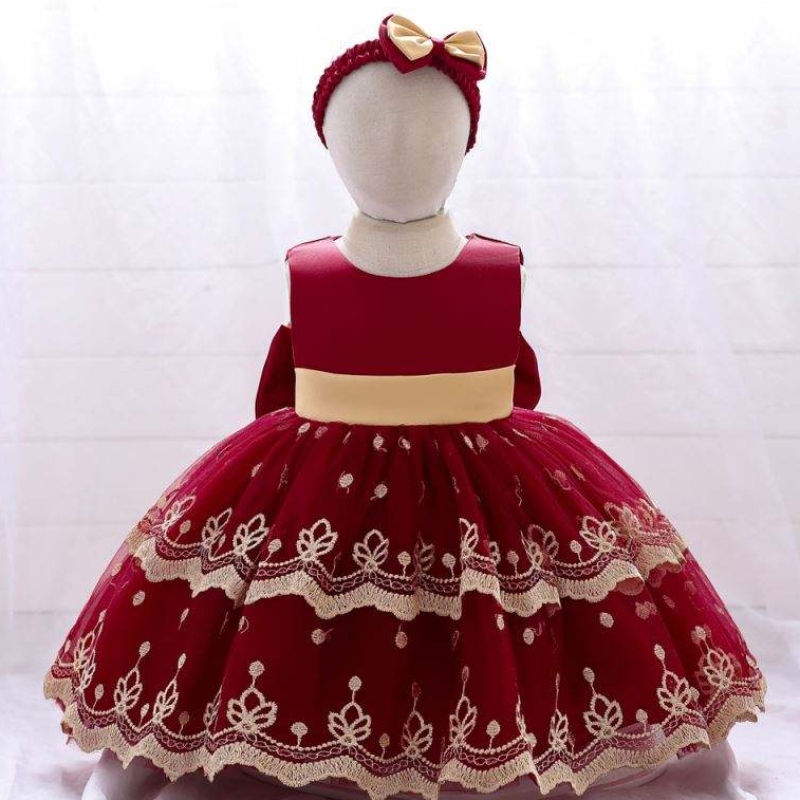 Baige Hot Sale Girl Hochzeitsblume Kinder schöne Bekleidung Party Tutu Girls \\ 'Kurzzeitgeburtstag Kleinkindkleider für 2 Jahre alt
