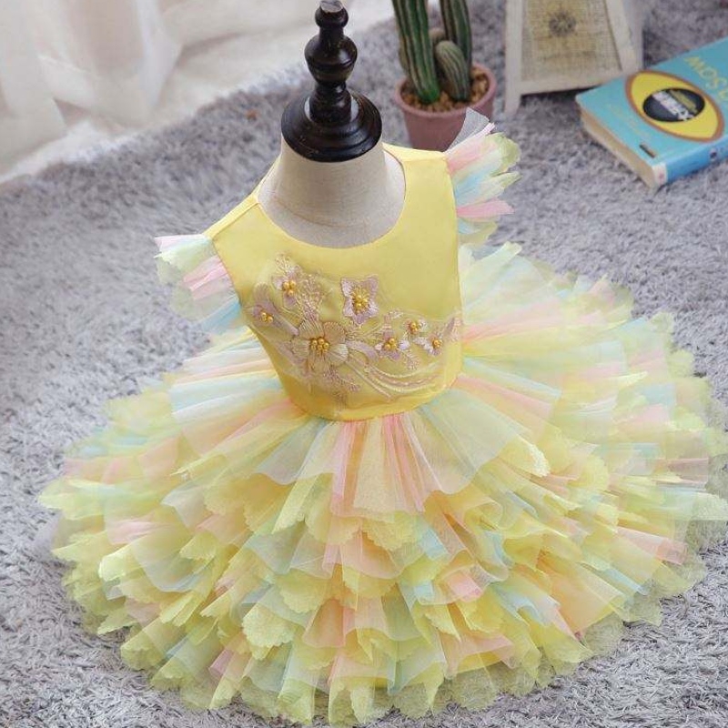 Baige Girls \\ 'Kleider Kurzärmeles Buntes Ballett Neue Mädchen \\' Prinzessin Kleiderkleid Design D0755
