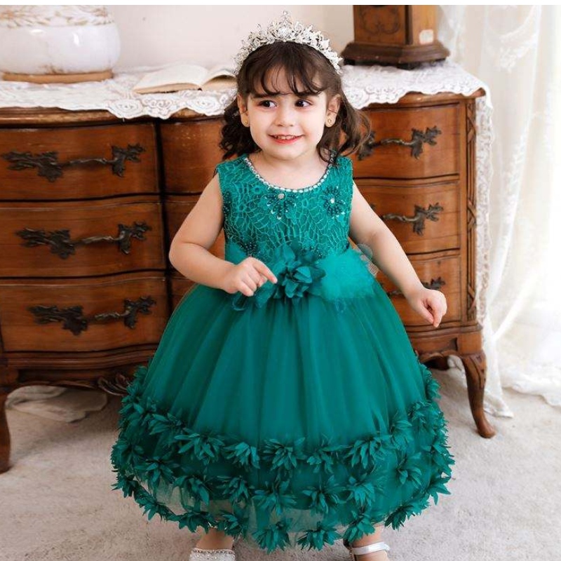 Kleine Mädchen Kleid Designsneue Mode Blumen Kinder Erst Geburtstag formelles Kleid für 0-4y Baby Baby