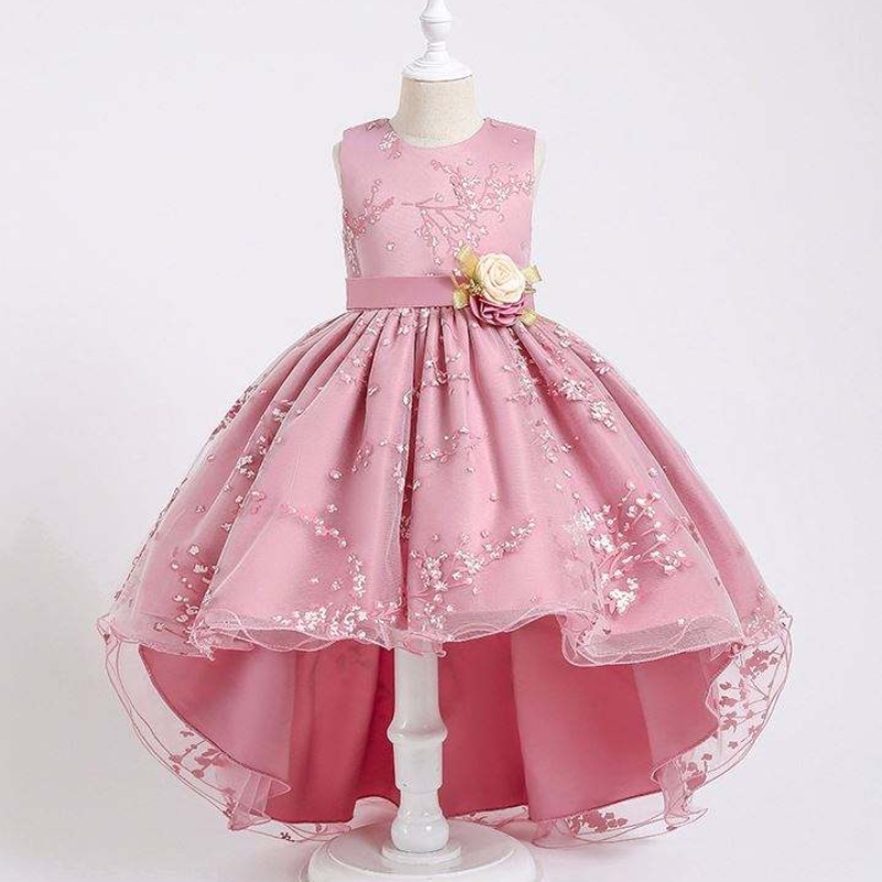 Kinder Party Kleid Tailing Prinzessin Rock Mädchen Hochzeit Blumenmädchenkleider mit wunderschöner Spitze