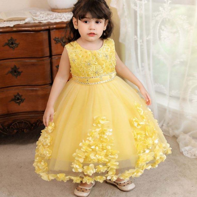 Baige Turkey Style Kids Kids Frock Girl Kleid Baige Kinder Geburtstagsfeier 2 Jahre N2103