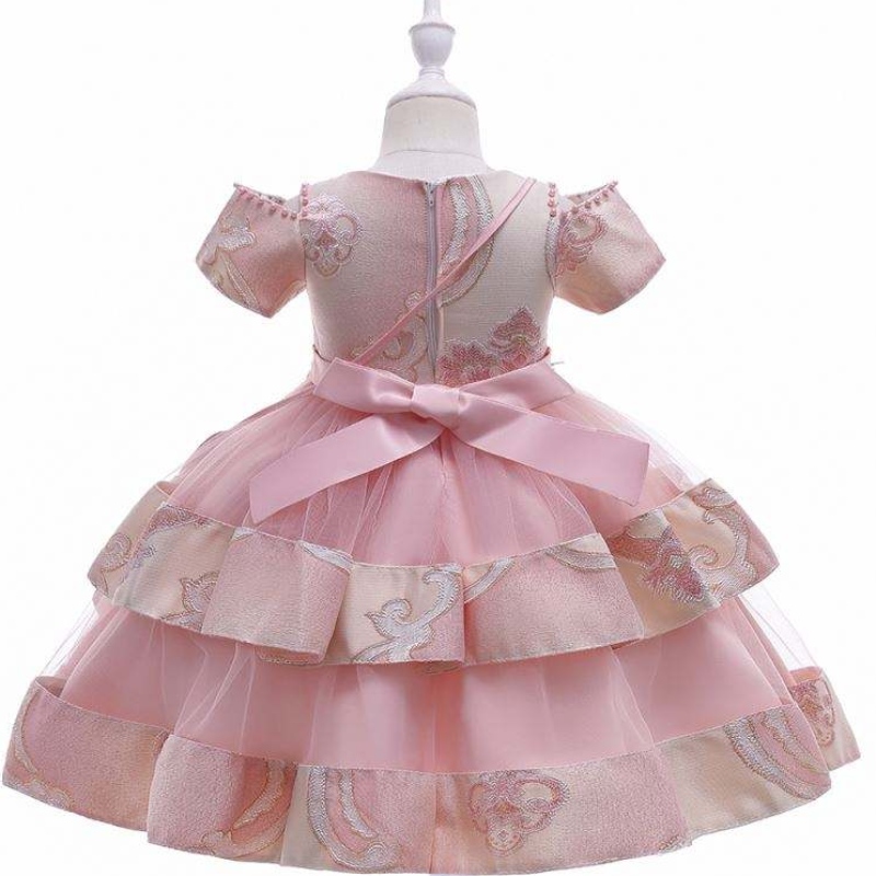 Baige Amazon Heißverkauf Neues Hochzeitsveranstaltungsbrock Geburtstag Zeremonie Girl Party Kleid Kinder 3-8 Jahre altes Mädchen Kostüm Kleider L5212