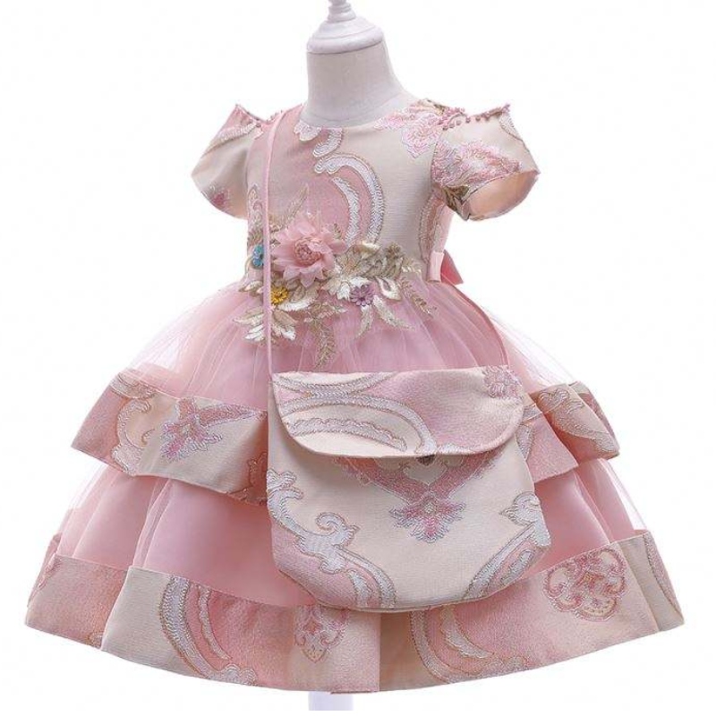 Baige Amazon Heißverkauf Neues Hochzeitsveranstaltungsbrock Geburtstag Zeremonie Girl Party Kleid Kinder 3-8 Jahre altes Mädchen Kostüm Kleider L5212
