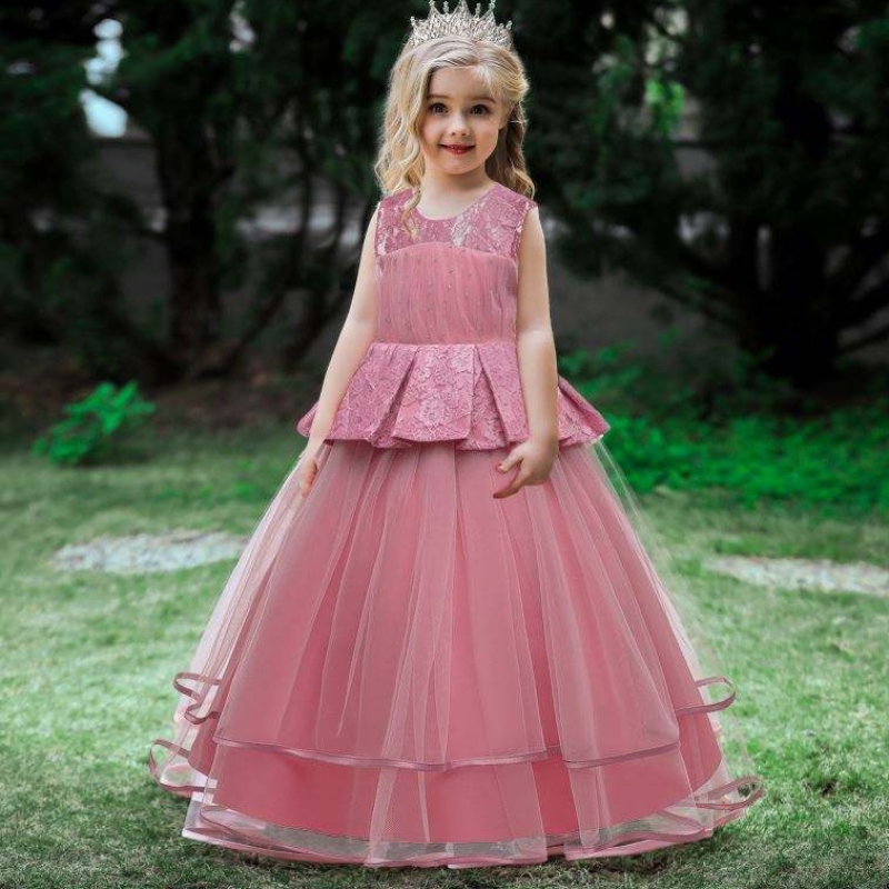 Baige Fancy Girls Party Kleider Frühlings- und Sommerkinder Kleidung Baby Girls Party Kleider