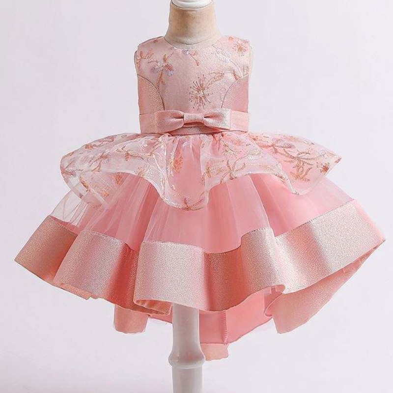 Baige 2021Summer Kinder 's Tracking Princess Kleid mehrschichtiger Mesh Kids Hochzeitstorte Ballkleid L5251