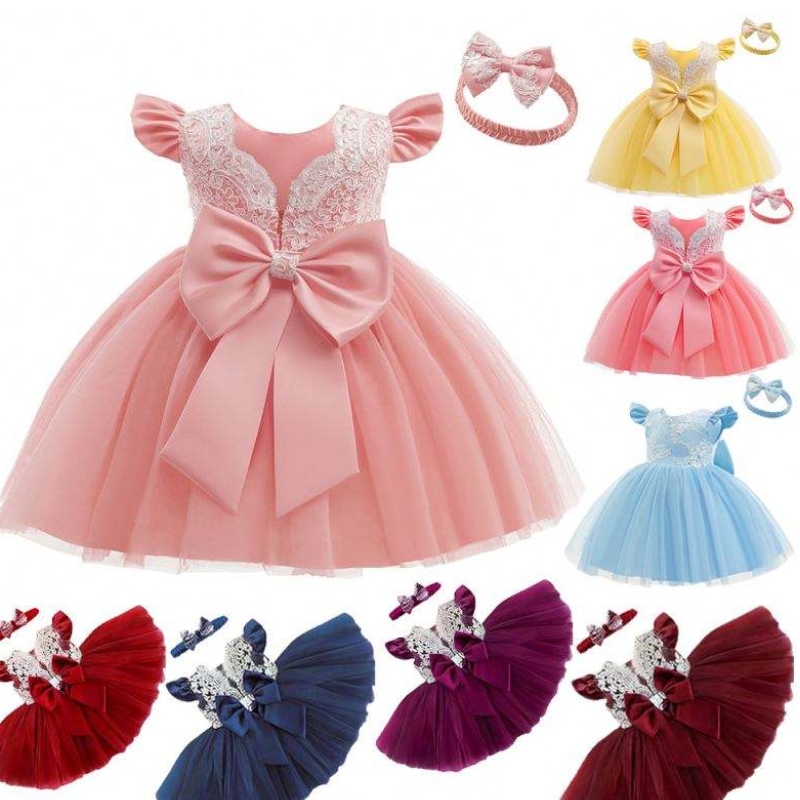 Großhandel hochwertige Kleinkinder Kleidung Kleidung Baby Girls Elegantes Geburtstagsfeierkleid