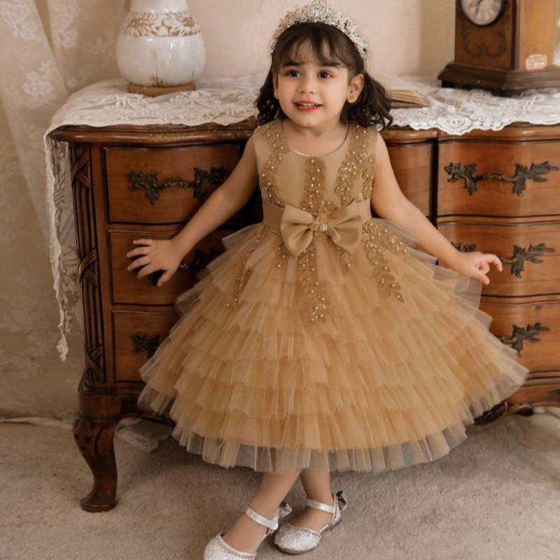 Baige Hochqualitäts Kindergeburtstagsfeier Kleid Tutu Prinzessin Blumenmädchen Hochzeitskleid N2118