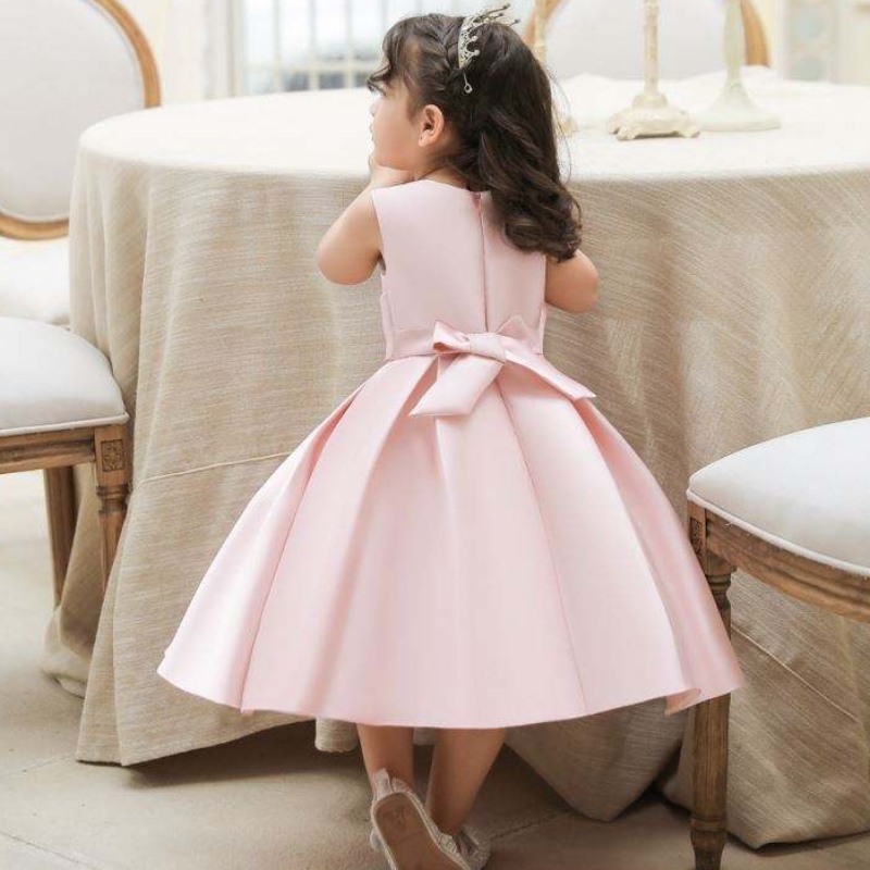 Baige Kleinkind Baby Girl Osterkleid ärmellose lässige Prinzessin Kleider Sommeroutfits Bow Party Kleid