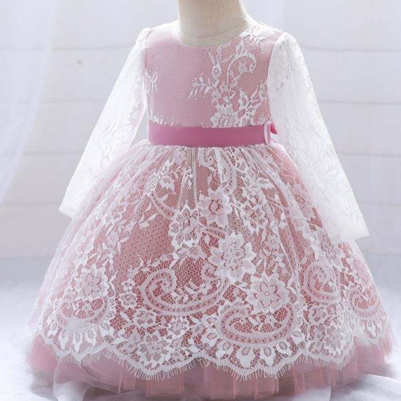 Baige Neugeborene Kinder Erste Geburtstagsfeier Tragen Sie Kleid Girls Taufen Kleid Baby Mädchen Kleid 4 Jahre