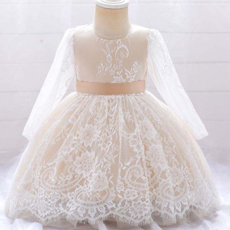 Baige Neugeborene Kinder Erste Geburtstagsfeier Tragen Sie Kleid Girls Taufen Kleid Baby Mädchen Kleid 4 Jahre